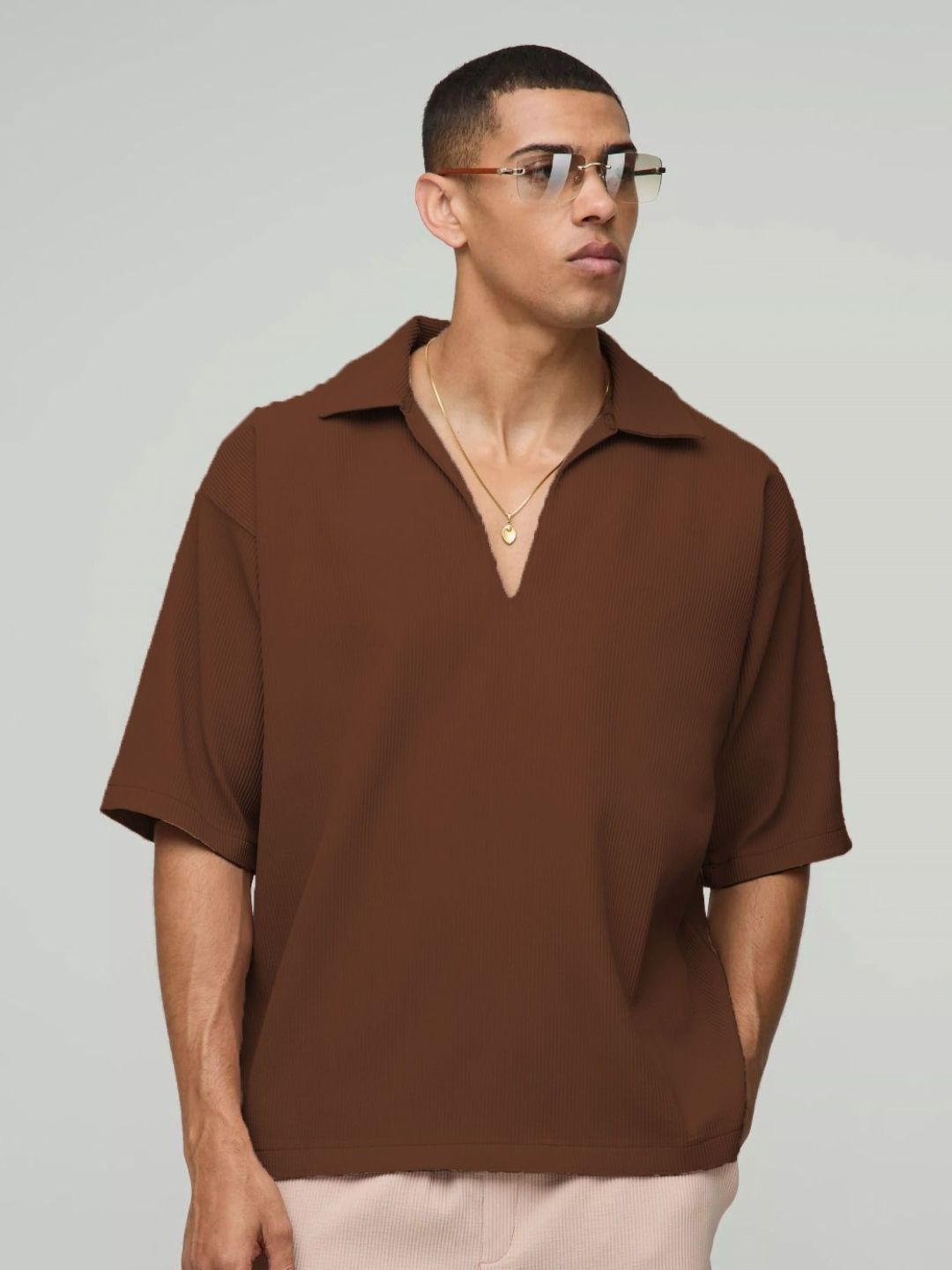 TRAQUILA Men Polo Collar T-shirt