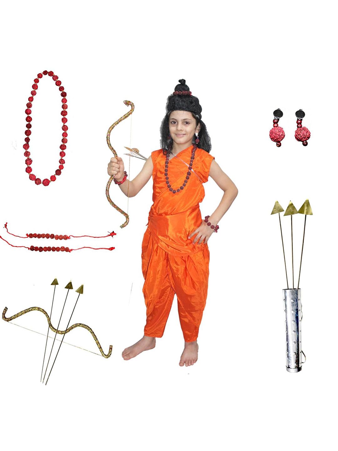 Kaku Fancy dresses Boys Vanvasi Ram Costume With Teer Dhanush Accessories