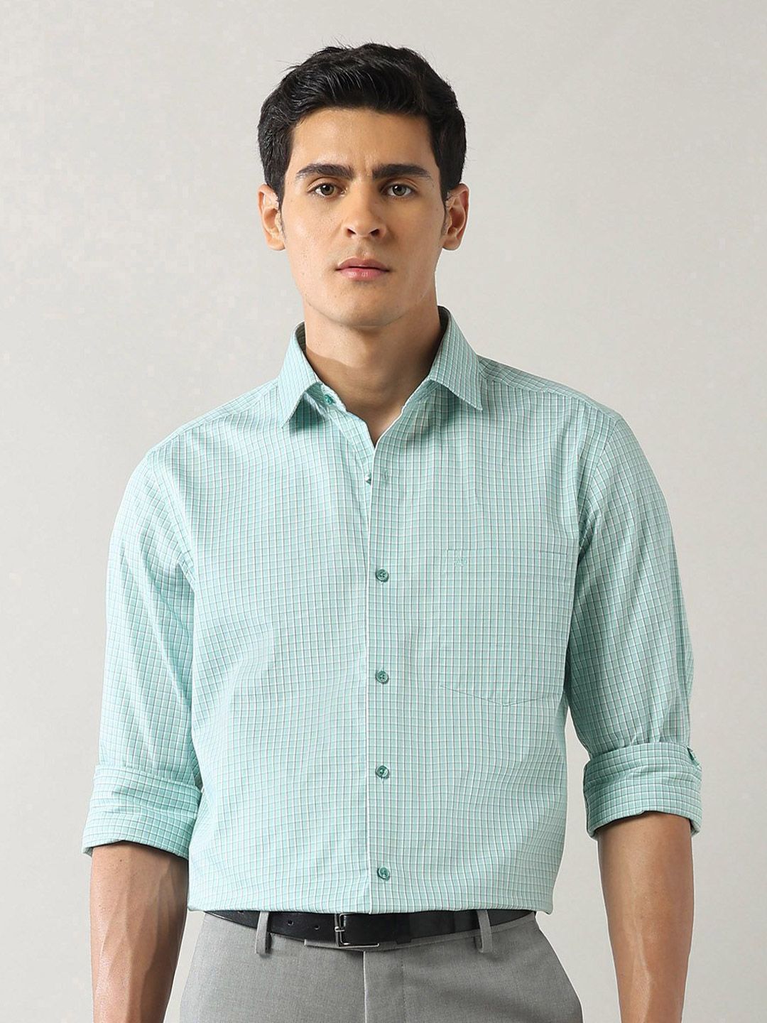 Arrow Men Classic Fit Micro Checked Spread Collar Cotton Casual Shirt