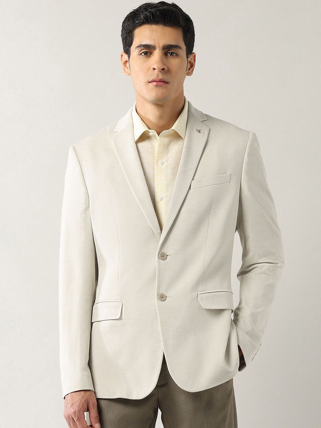 Arrow Self Designed Slim-Fit Single Breasted Blazer