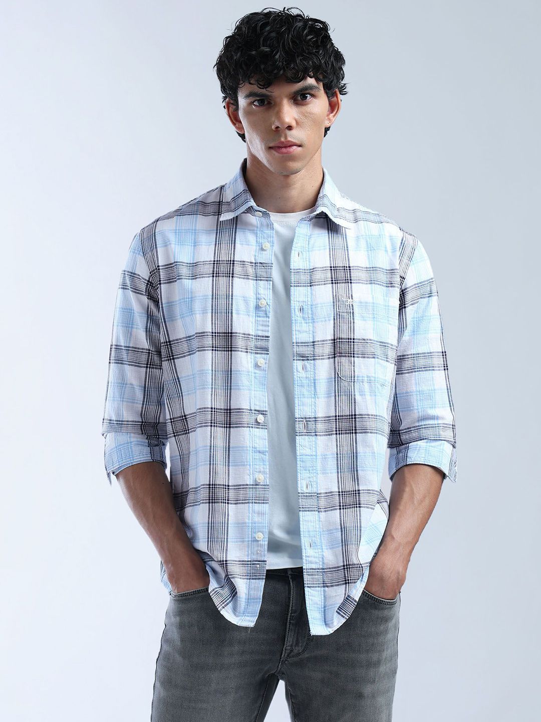 Flying Machine Men Classic Checked Casual Shirt