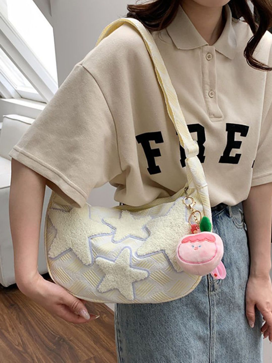StyleCast x Revolte Printed Hobo Bag with Applique