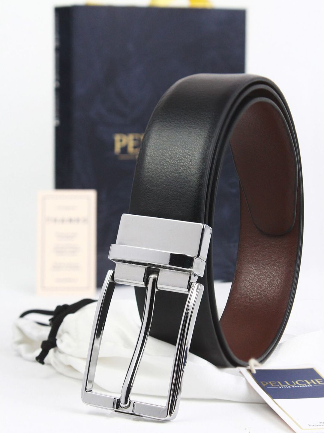PELUCHE Men Leather Reversible Belt