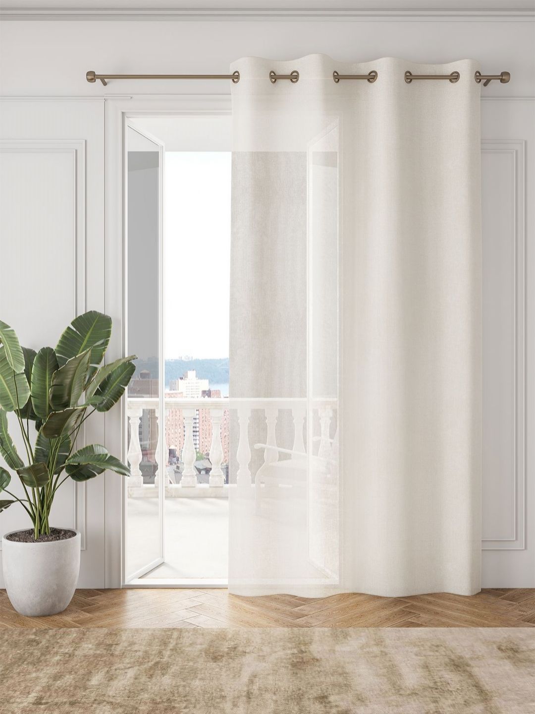 DDecor DDecor White Sheer Long Door Curtain