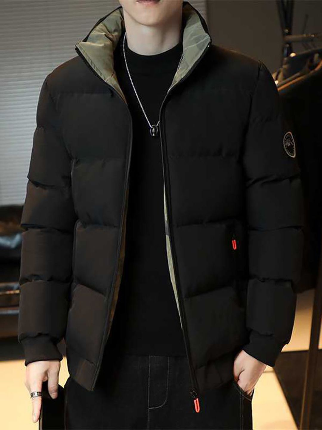 StyleCast x Revolte Men Mock Collar Puffer Jacket