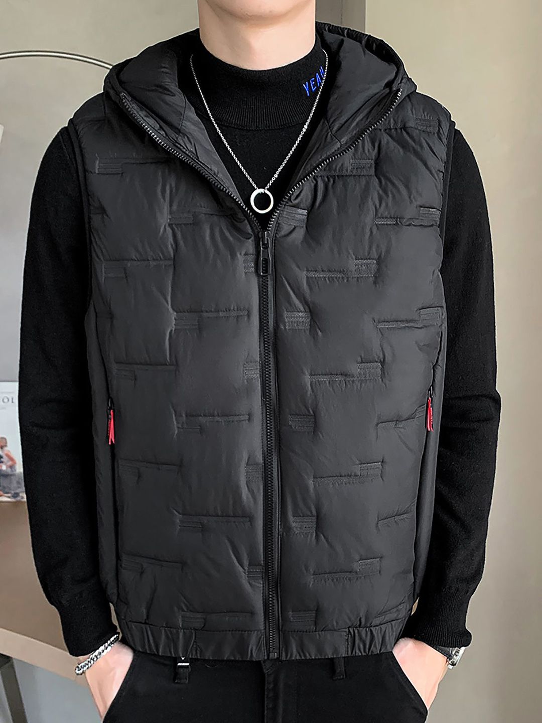 StyleCast x Revolte Men Hooded Sleeveless Padded Jacket
