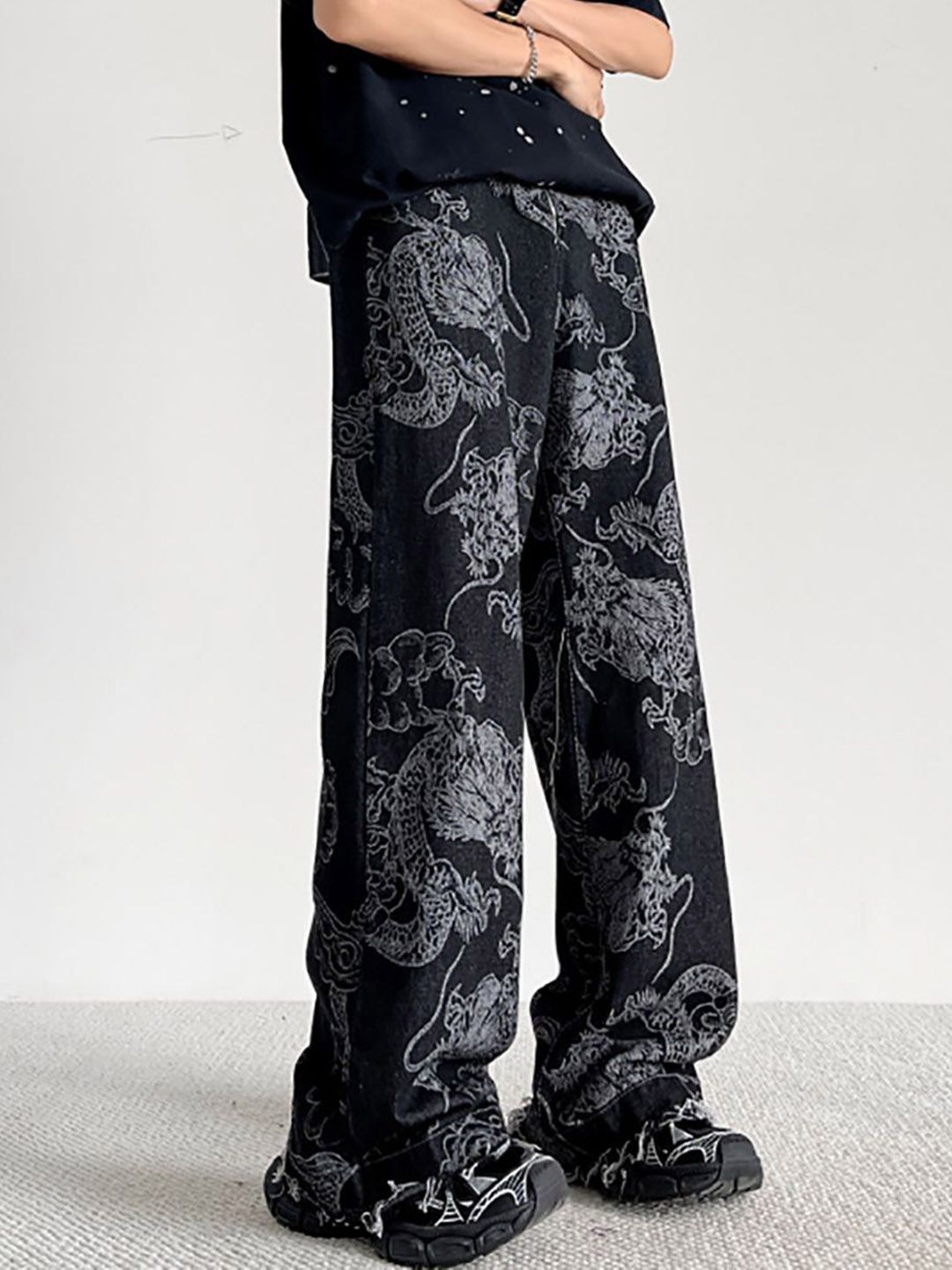 StyleCast x Revolte Men Wide Leg Jeans