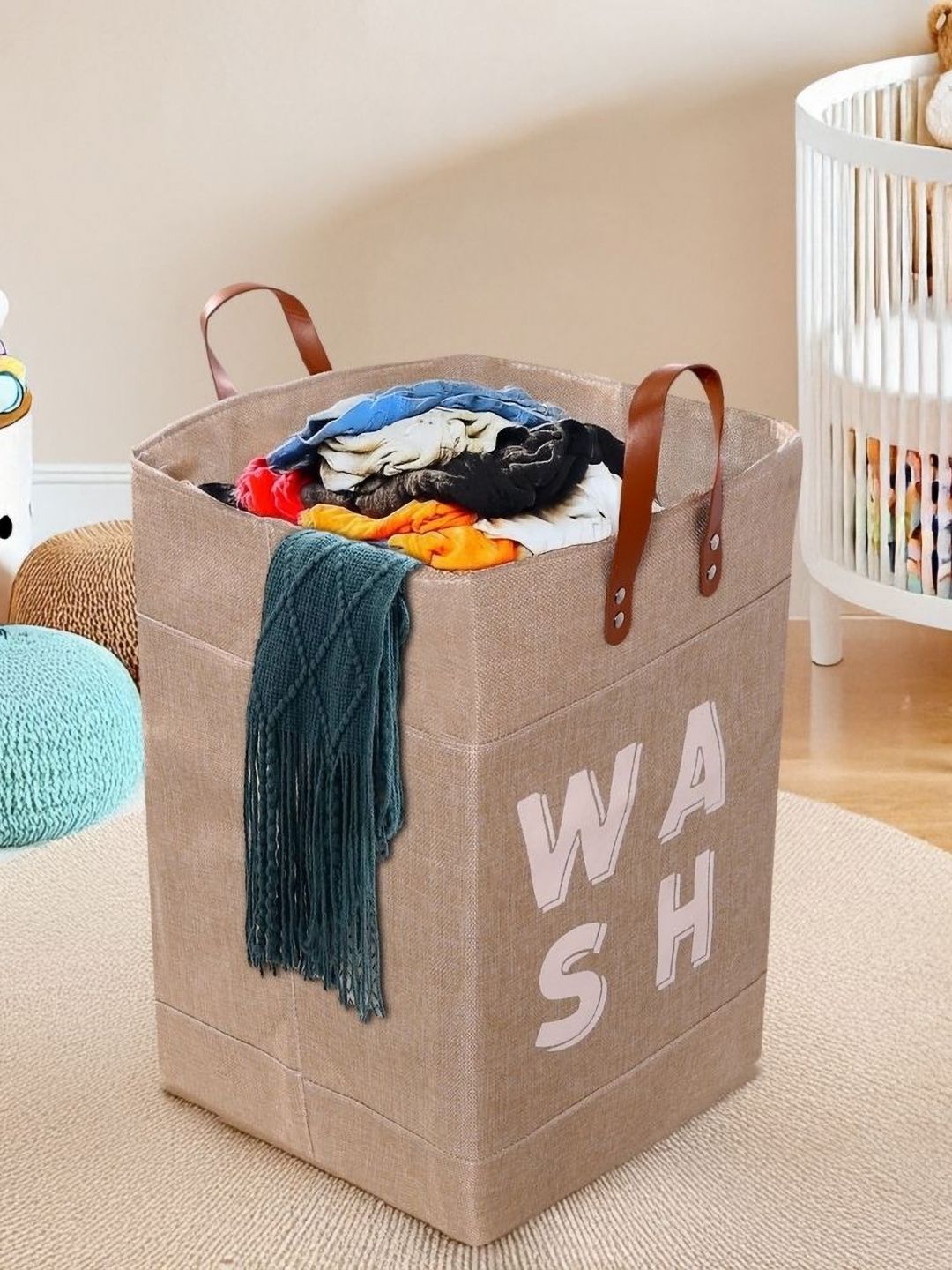 Stylista Beige Durable & Foldable Laundry Bag with Handle