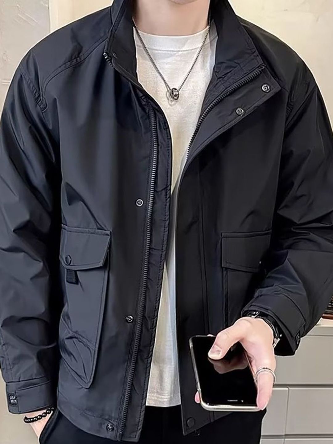 StyleCast x Revolte Men Stand Collar Insulator Outdoor Tailored Jacket