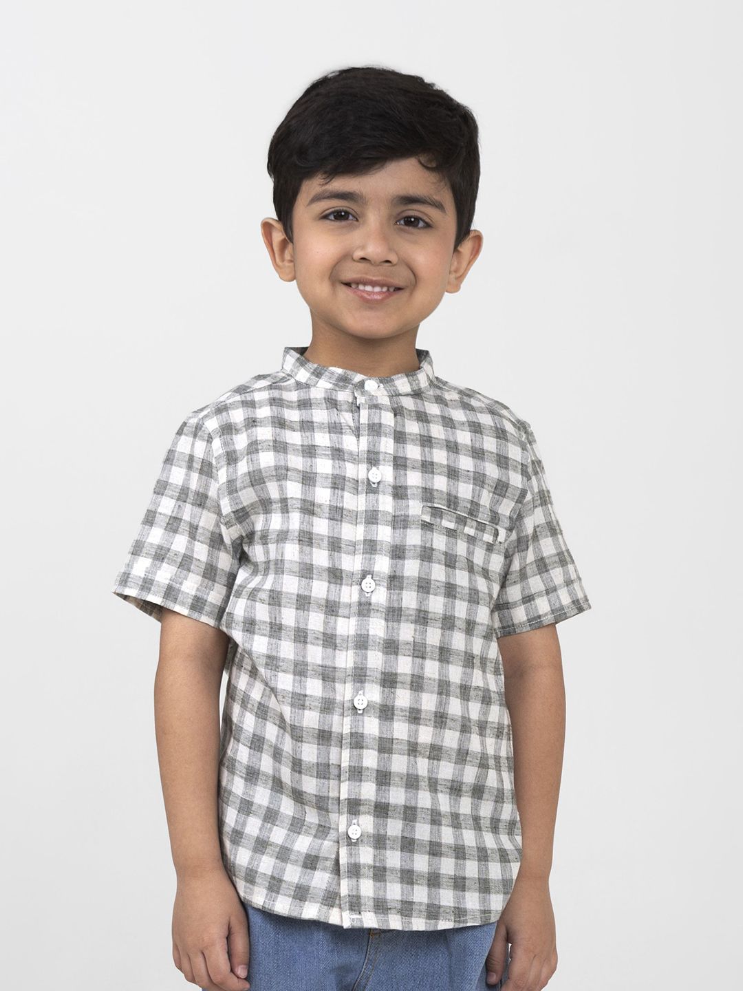 Biglilpeople Boys Relaxed Checked Casual Shirt
