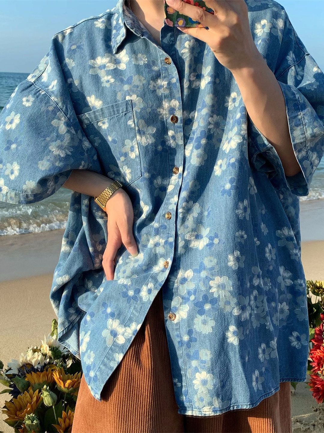 StyleCast Men Floral Opaque Printed Casual Oversized Shirt