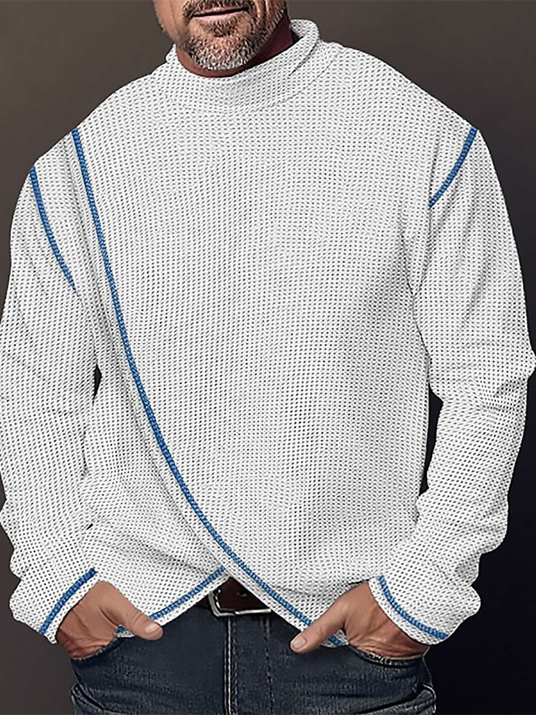 StyleCast x Revolte Men Self Design High Neck T-shirt