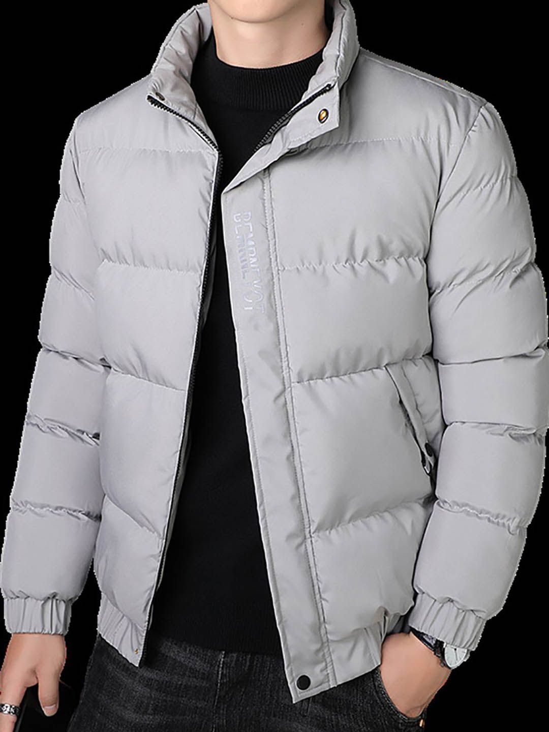 Buy StyleCast x Revolte Men Solid Mock Collar Puffer Jacket