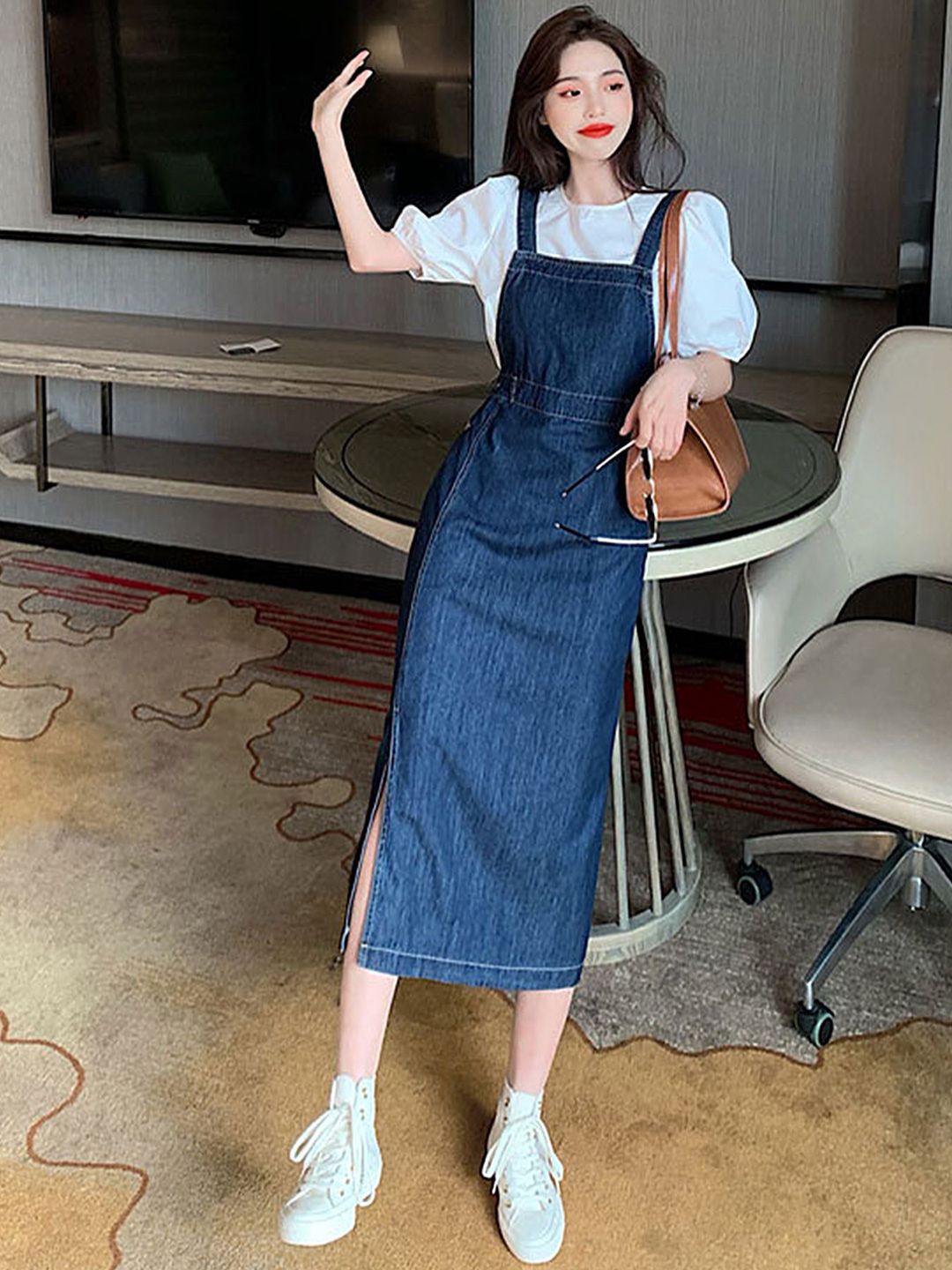 Buy LULU & SKY Pinafore Midi Dress - Dresses for Women 30008913