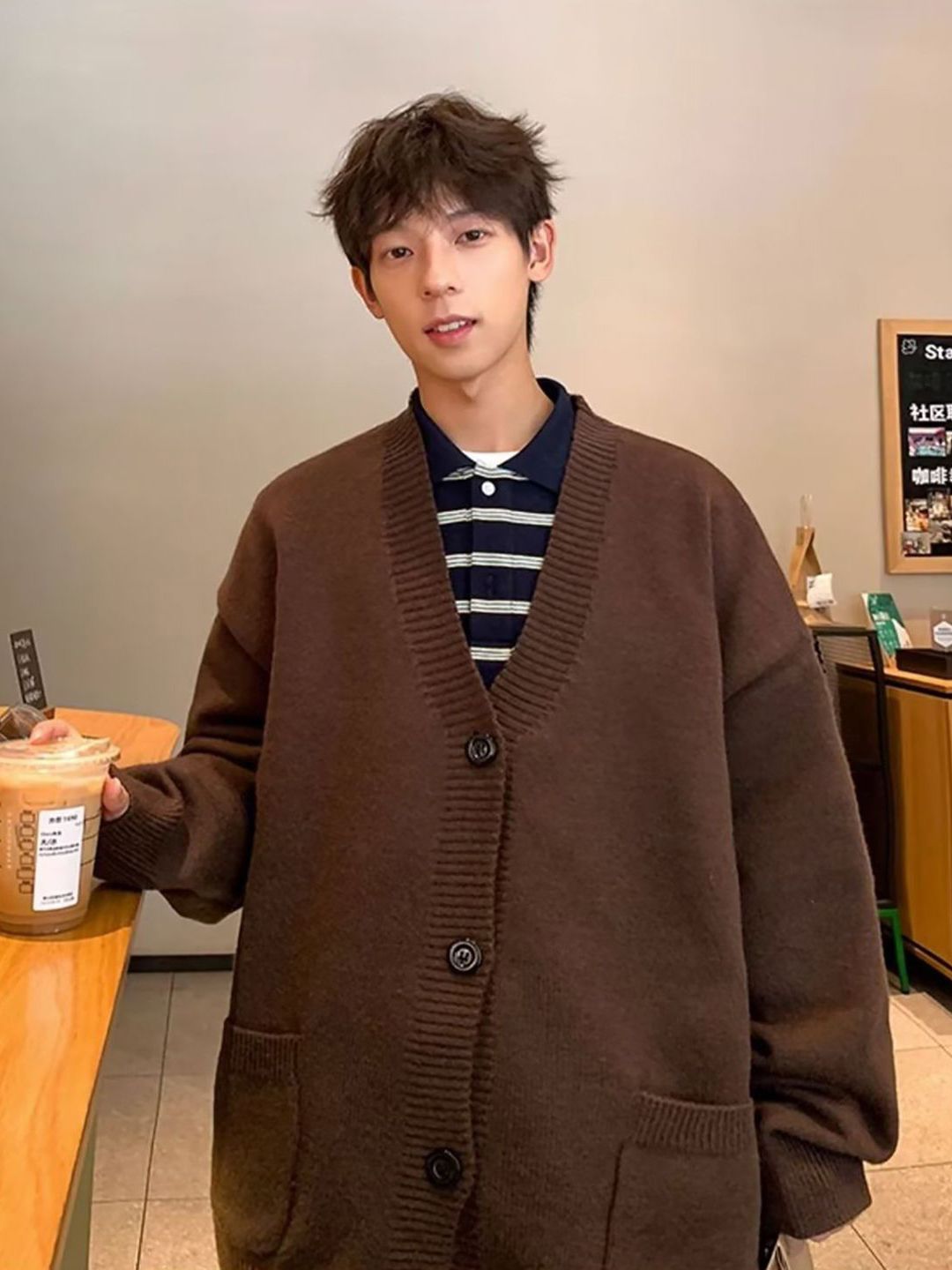 Buy StyleCast x Revolte Men V-Neck Oversized Cardigan - Sweaters