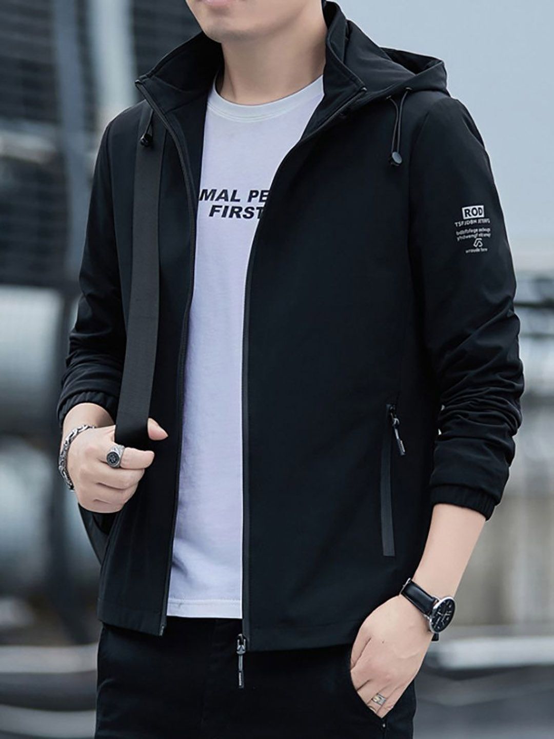 StyleCast x Revolte Men Hooded Long Sleeves Tailored Jacket