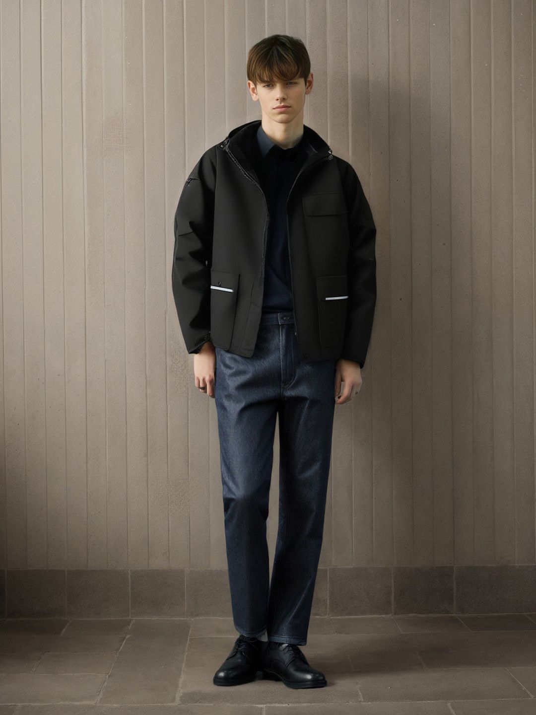 StyleCast x Revolte Men Hooded Solid Casual Bomber Jacket