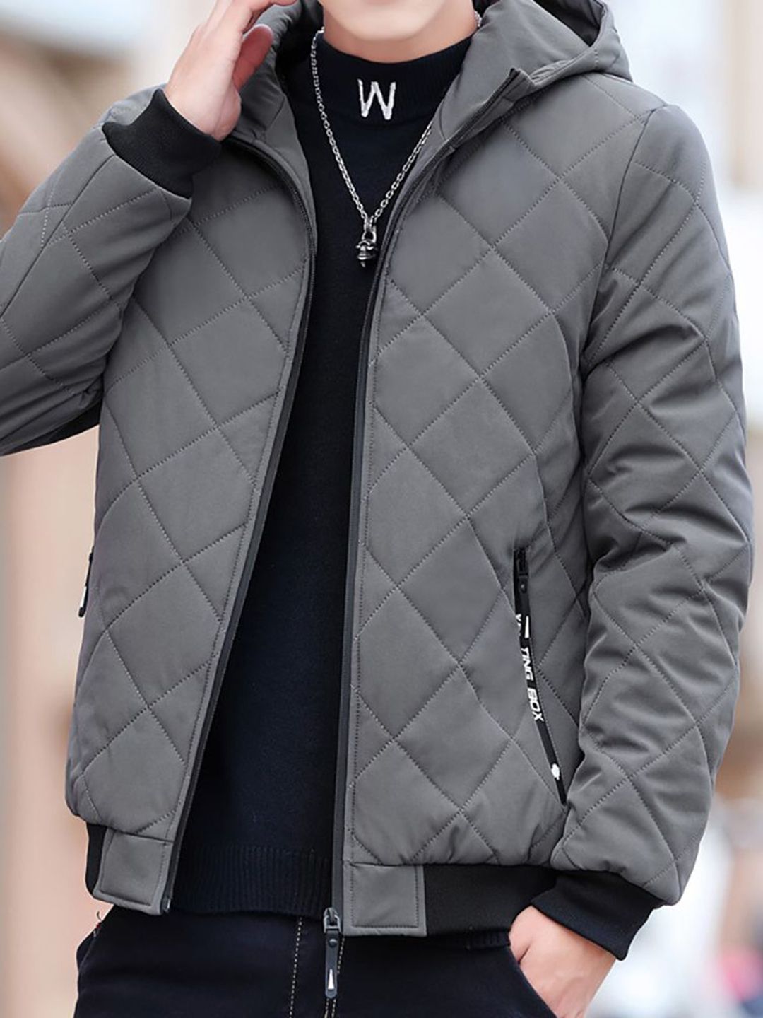 StyleCast x Revolte Men Hooded Quilted Jacket
