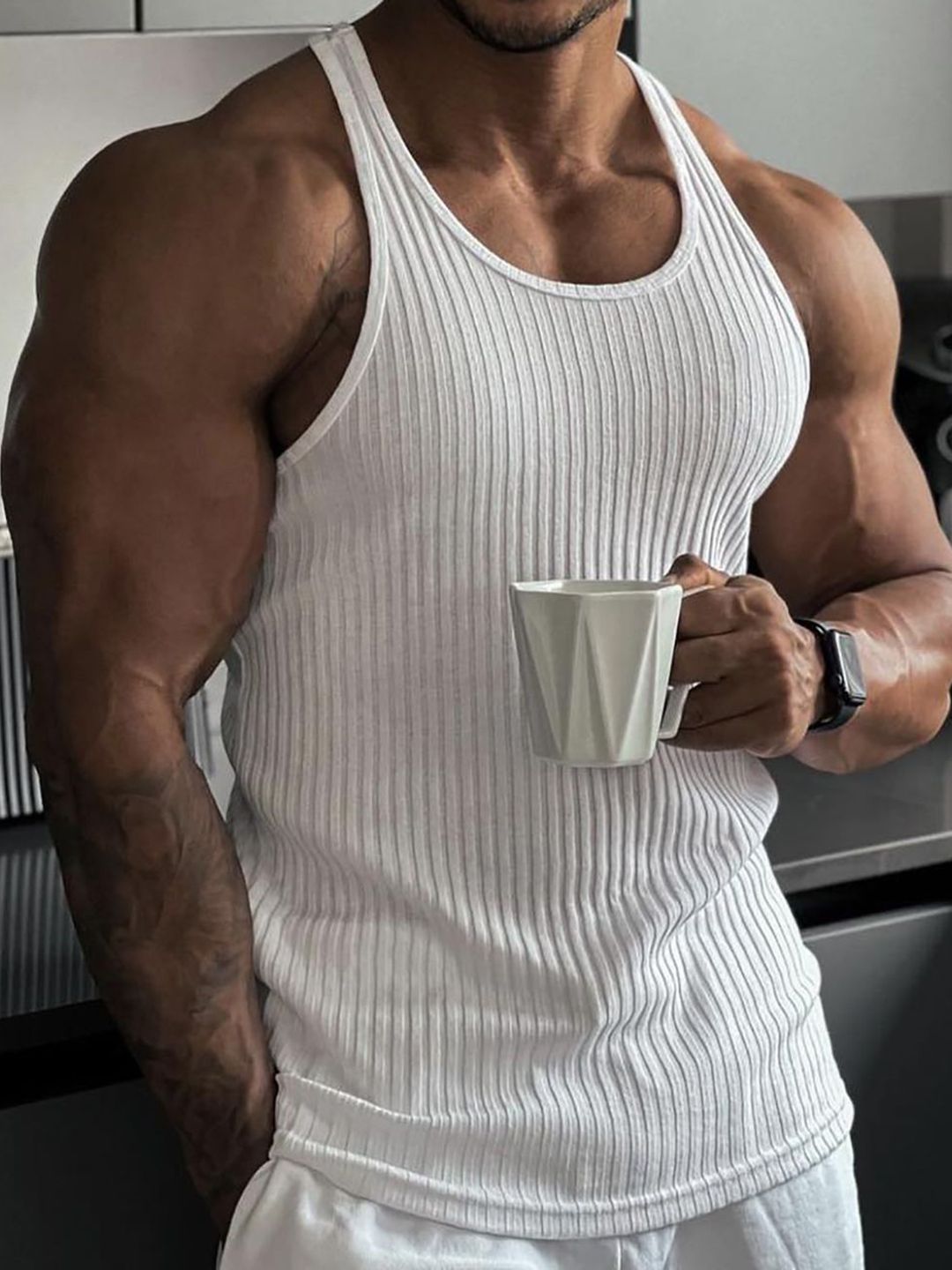 StyleCast x Revolte Men Solid Round Neck Muscle Fit T-shirt