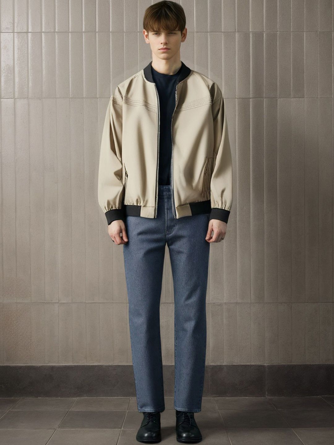 StyleCast x Revolte Men Mandarin Collar Tailored Jacket