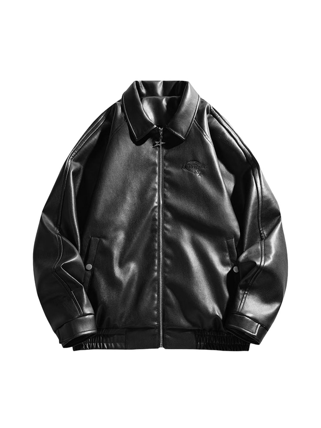 Buy StyleCast x Revolte Men Spread Collar Solid Casual Leather