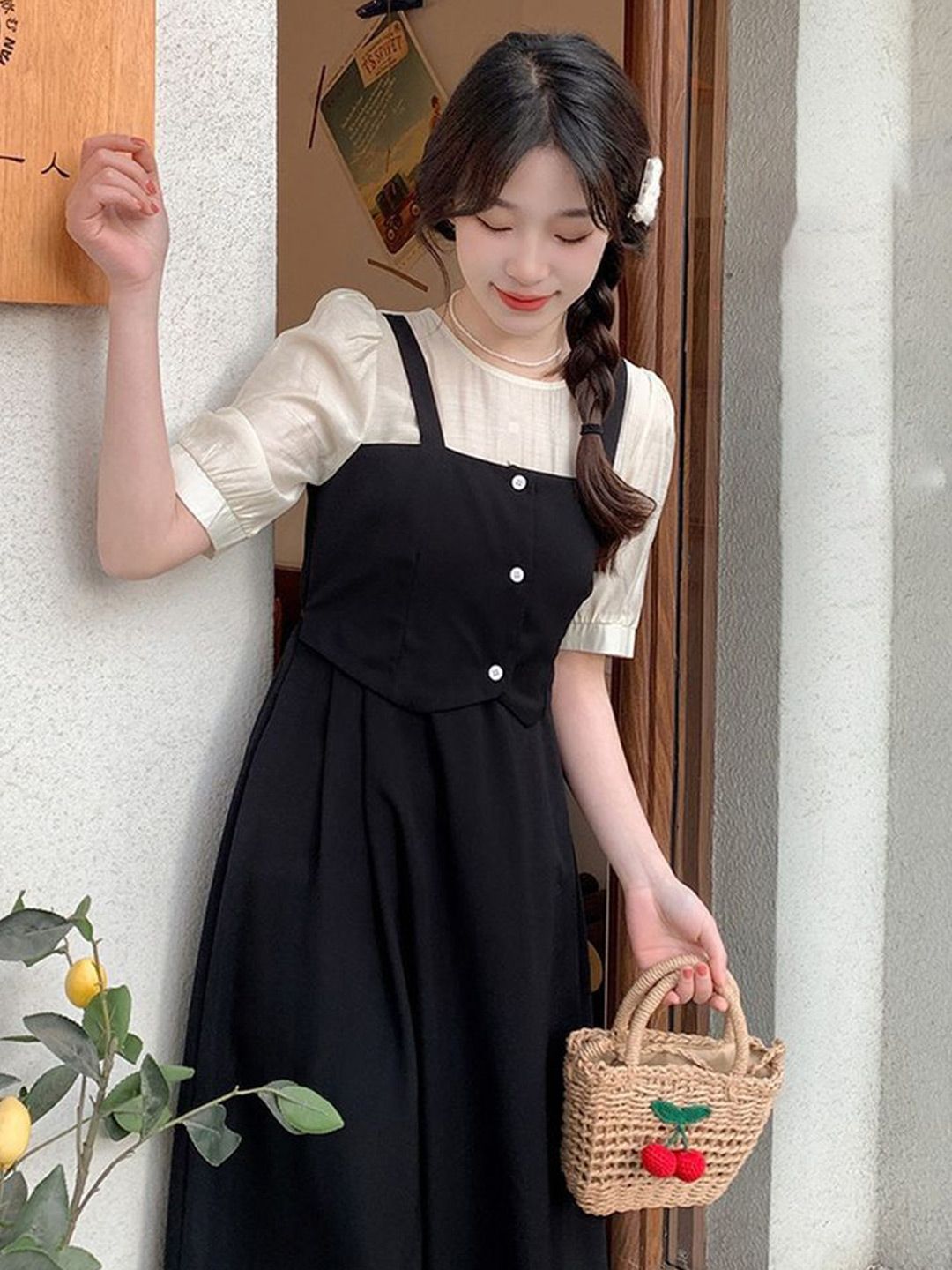 Buy LULU & SKY Women Pinafore Midi Dress - Dresses for Women