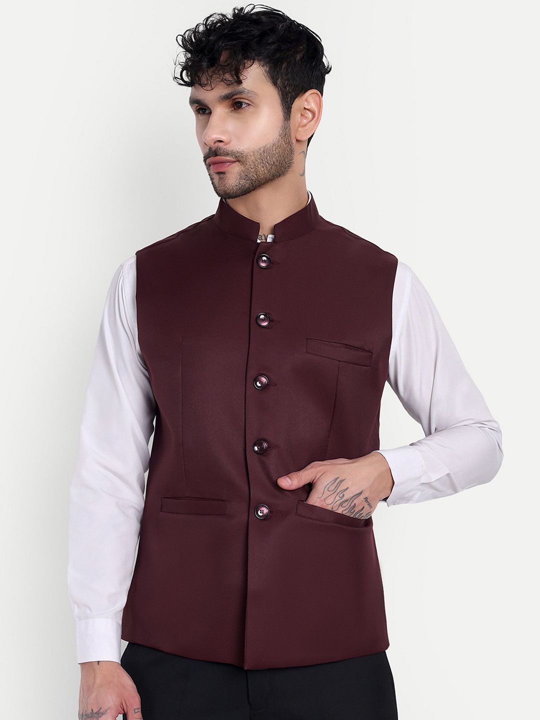 Moda Rapido Mandarin Collar Nehru Jacket