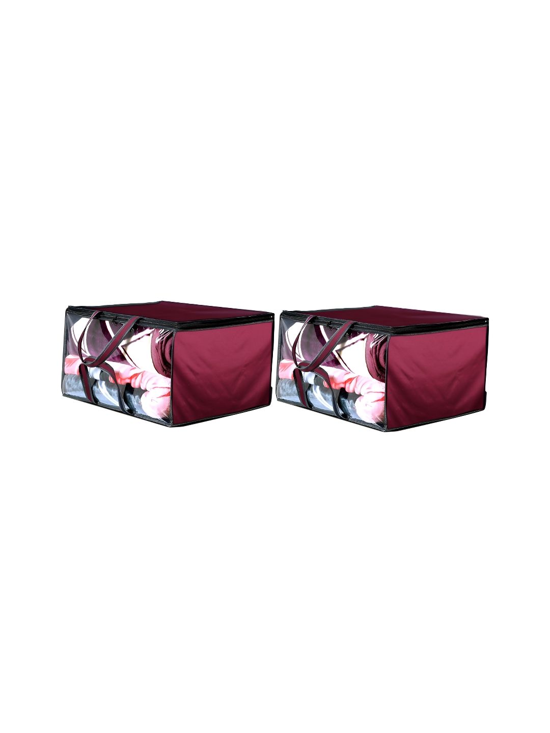 Stylista Maroon & Black 2 Pieces Water Resistant Zippered Multi-Utility Organisers
