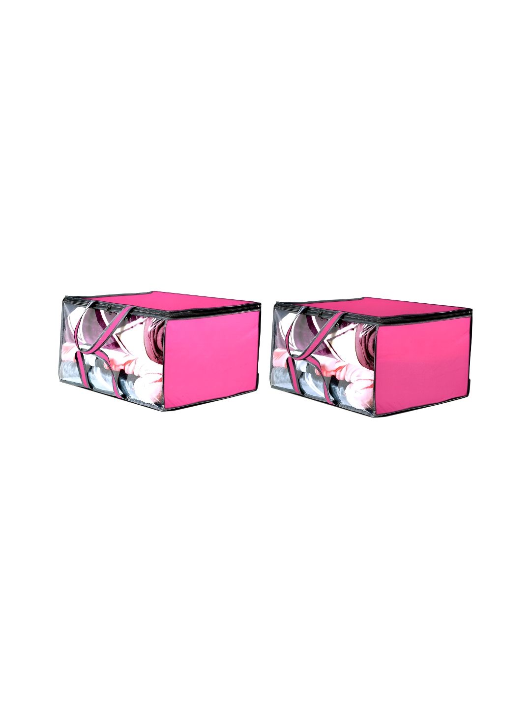 Stylista Pink & Black 2 Pieces Water Resistant Zippered Multi-Utility Organisers