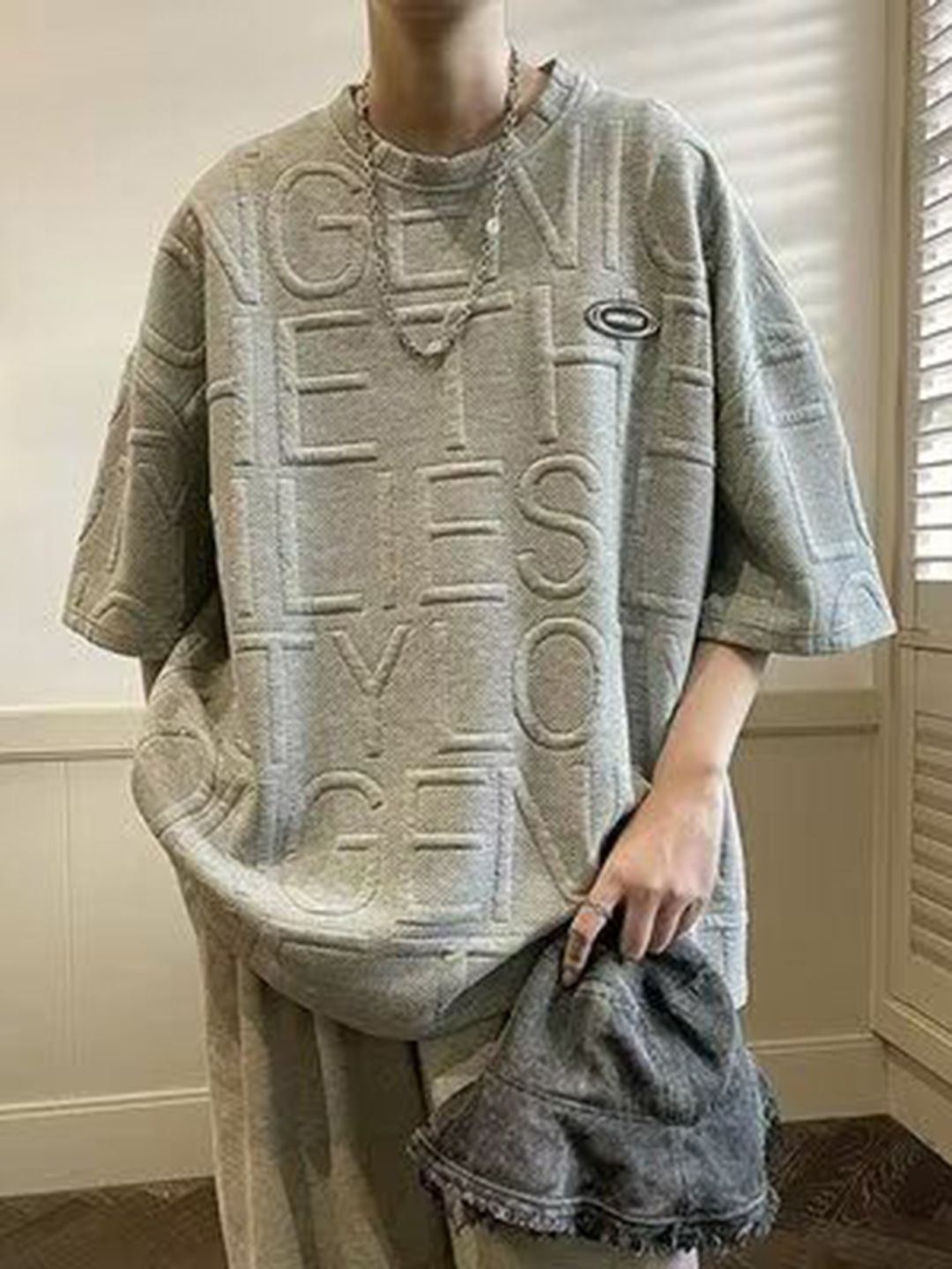 StyleCast x Revolte Men Typography Printed Round Neck Oversized T-shirt