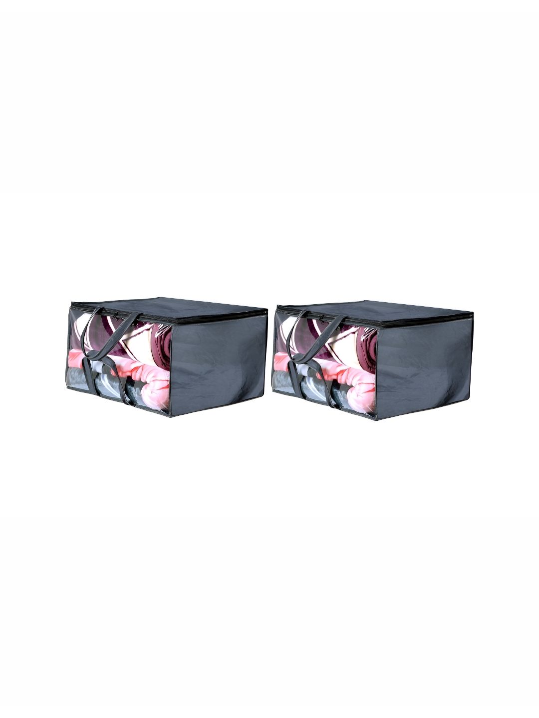 Stylista Grey & Black 2 Pieces Water Resistant Zippered Multi-Utility Organisers