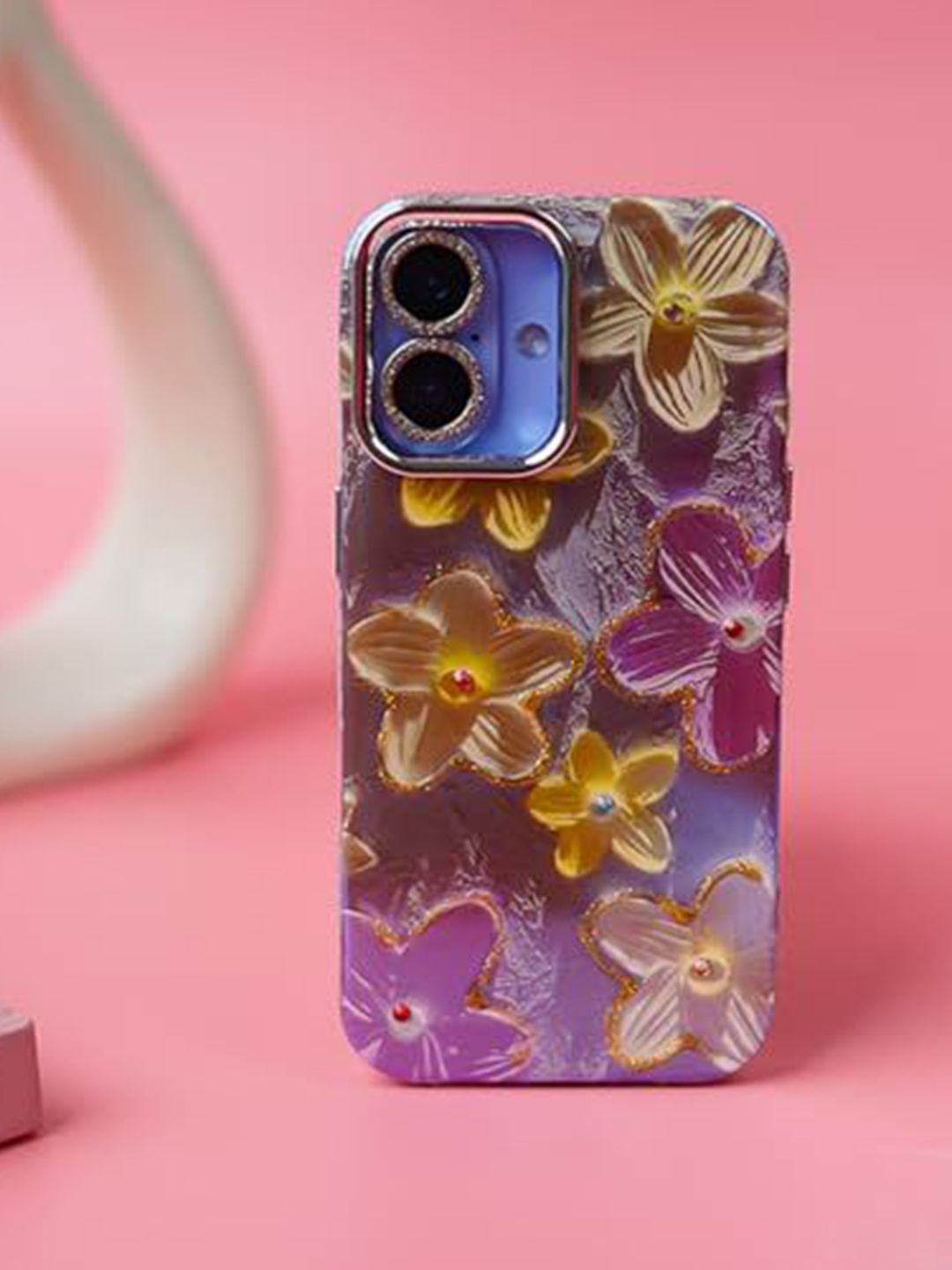 PEEPERLY Floral Printed iPhone 16 Plus Back Case Mobile Accessories