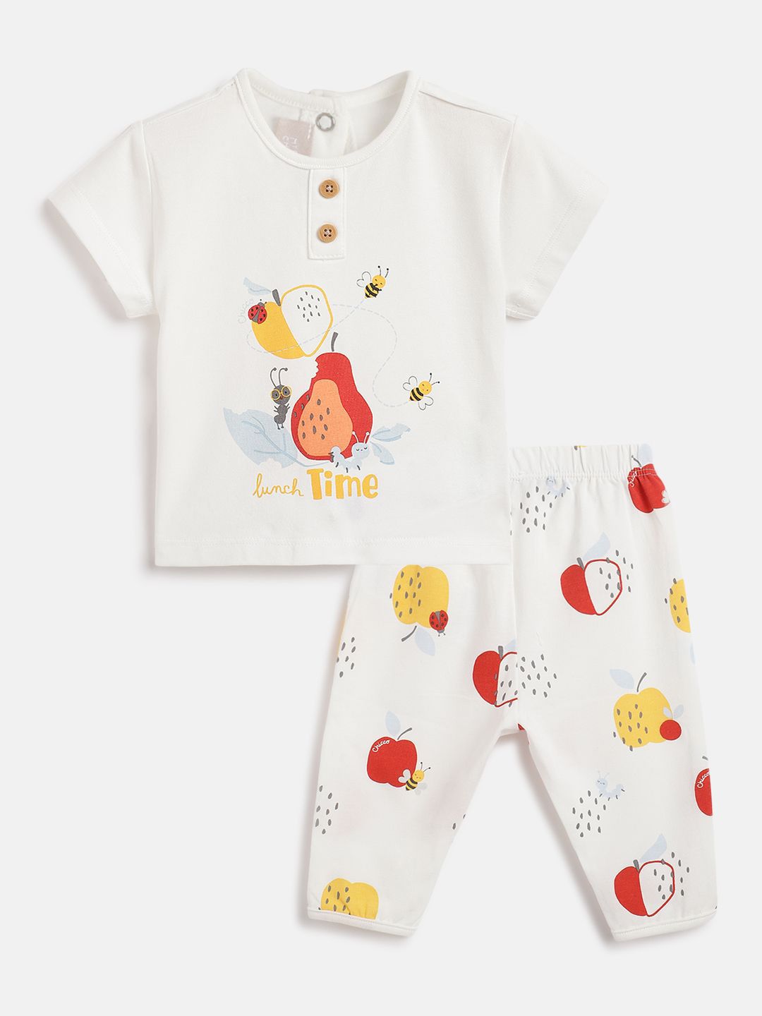 Chicco Kids Printed Short Sleeves Pure Cotton T-shirt With Trousers