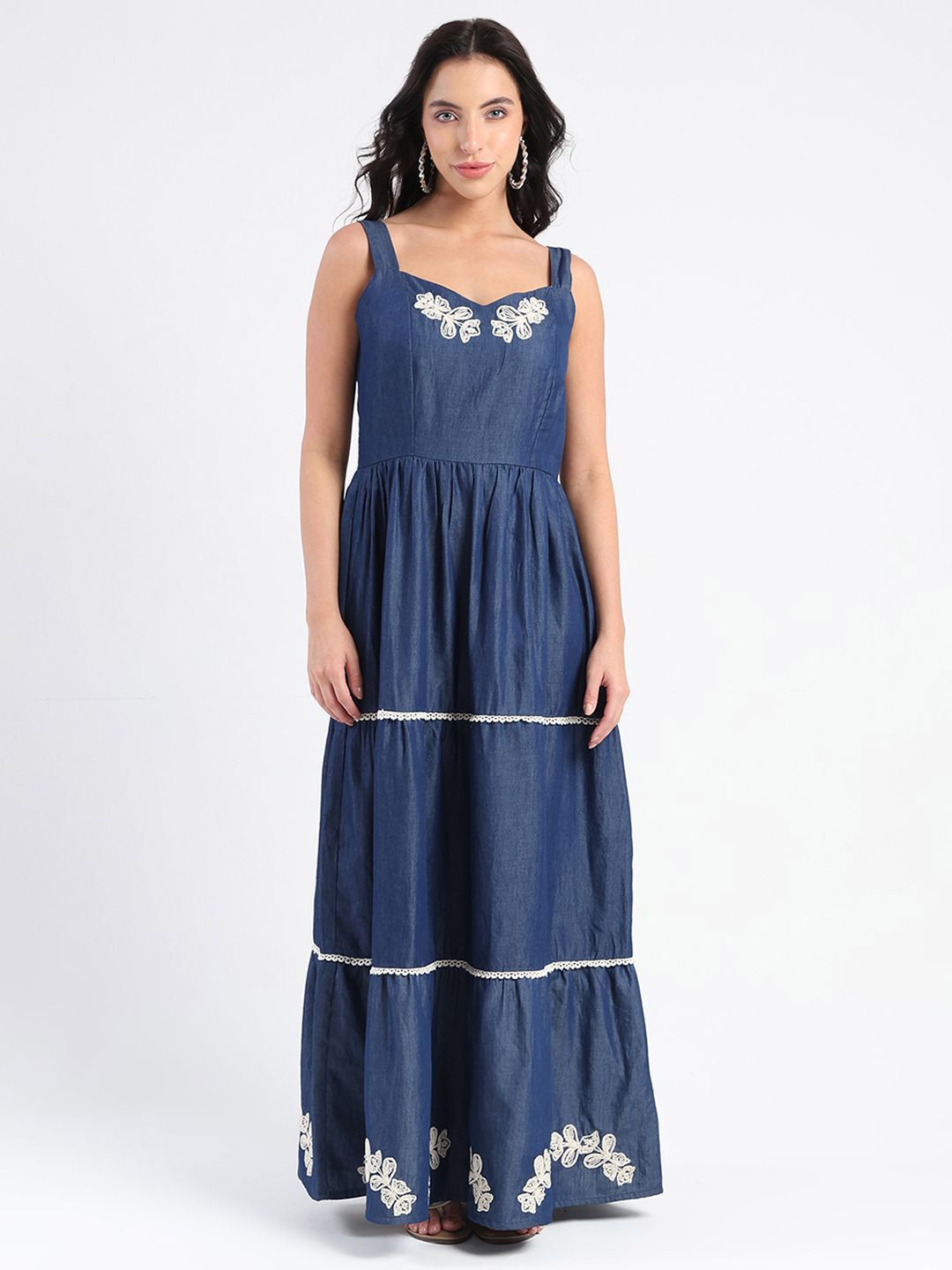 Madame Madame Women Shoulder Straps  Maxi Dress