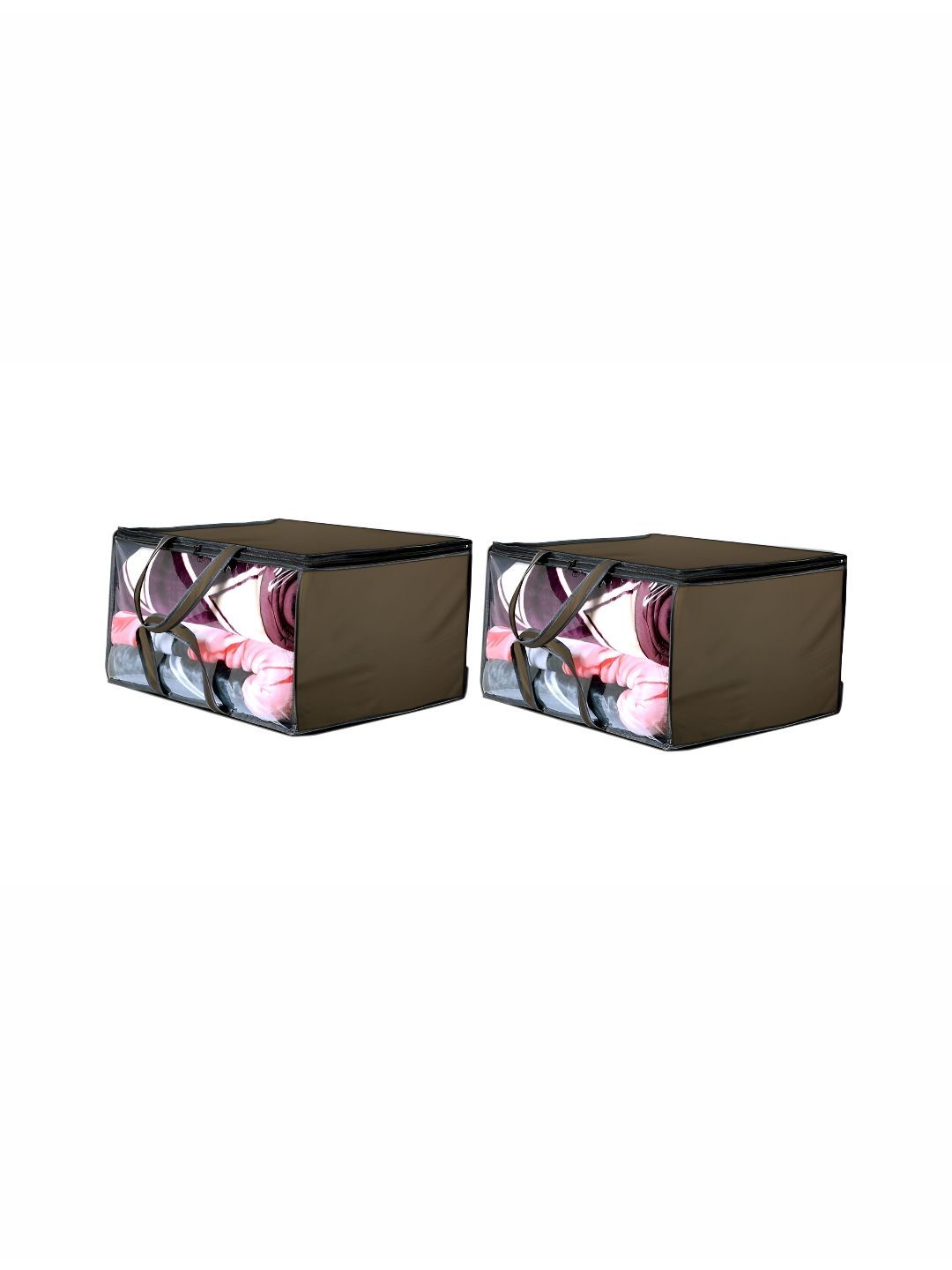 Stylista Beige & Black 2 Pieces Water Resistant Zippered Multi-Utility Organisers
