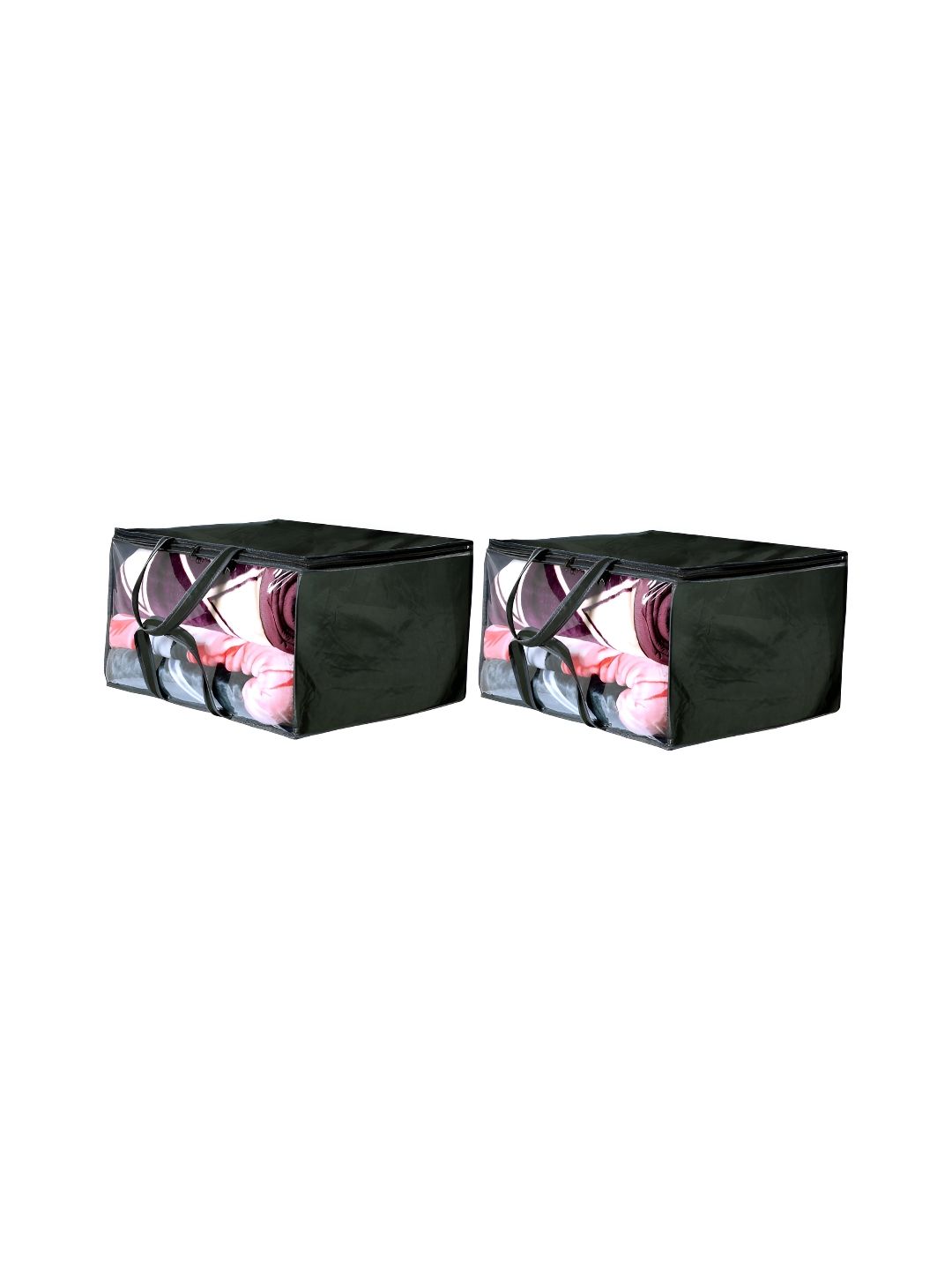 Stylista Green & Black 2 Pieces Water Resistant Zippered Multi-Utility Organisers