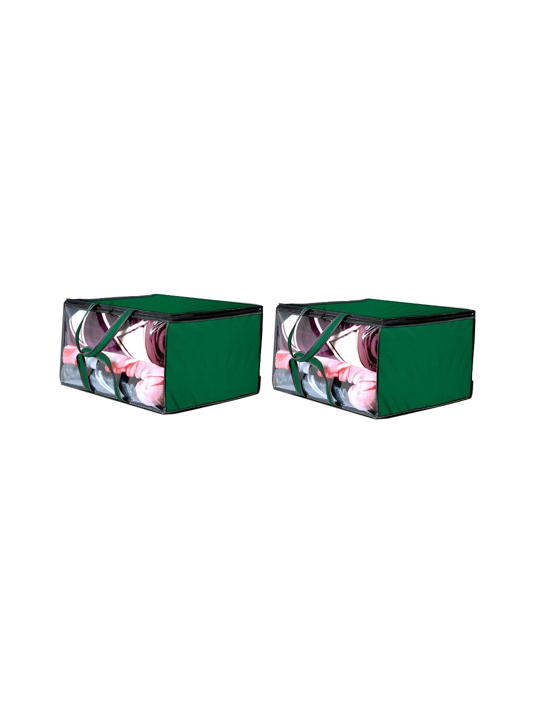 Stylista Green & Black 2 Pieces Water Resistant Zippered Multi-Utility Organisers