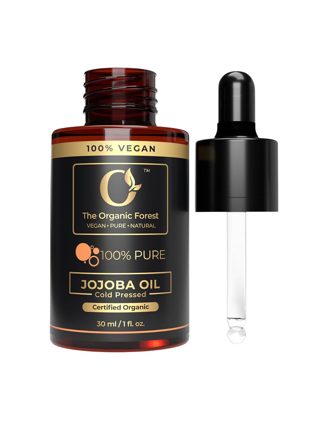 The Organic Forest Cold Pressed Jojoba Oil For Hair Face & Beard - 30 ml