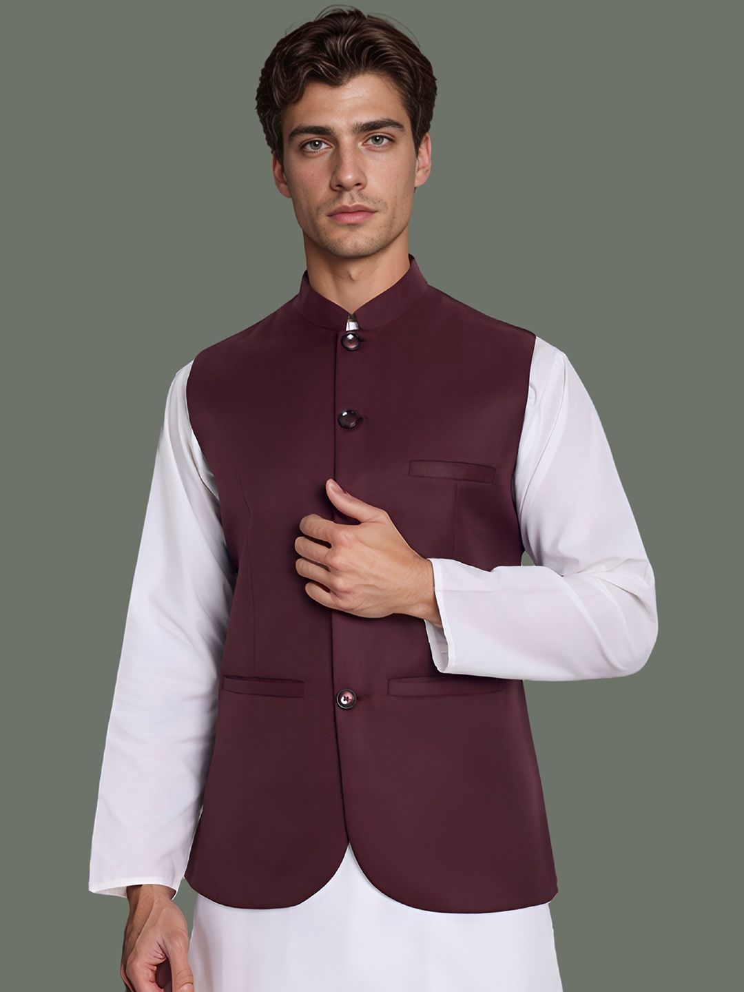 Moda Rapido Mandarin Collar Nehru Jacket