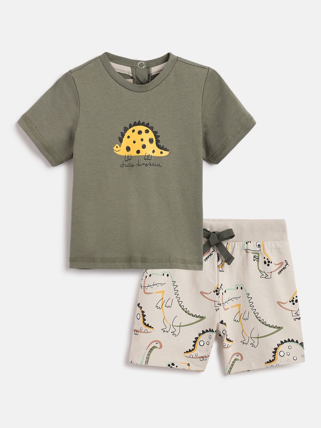 Chicco Boys Printed Short Sleeves Pure Cotton T-shirt With Shorts