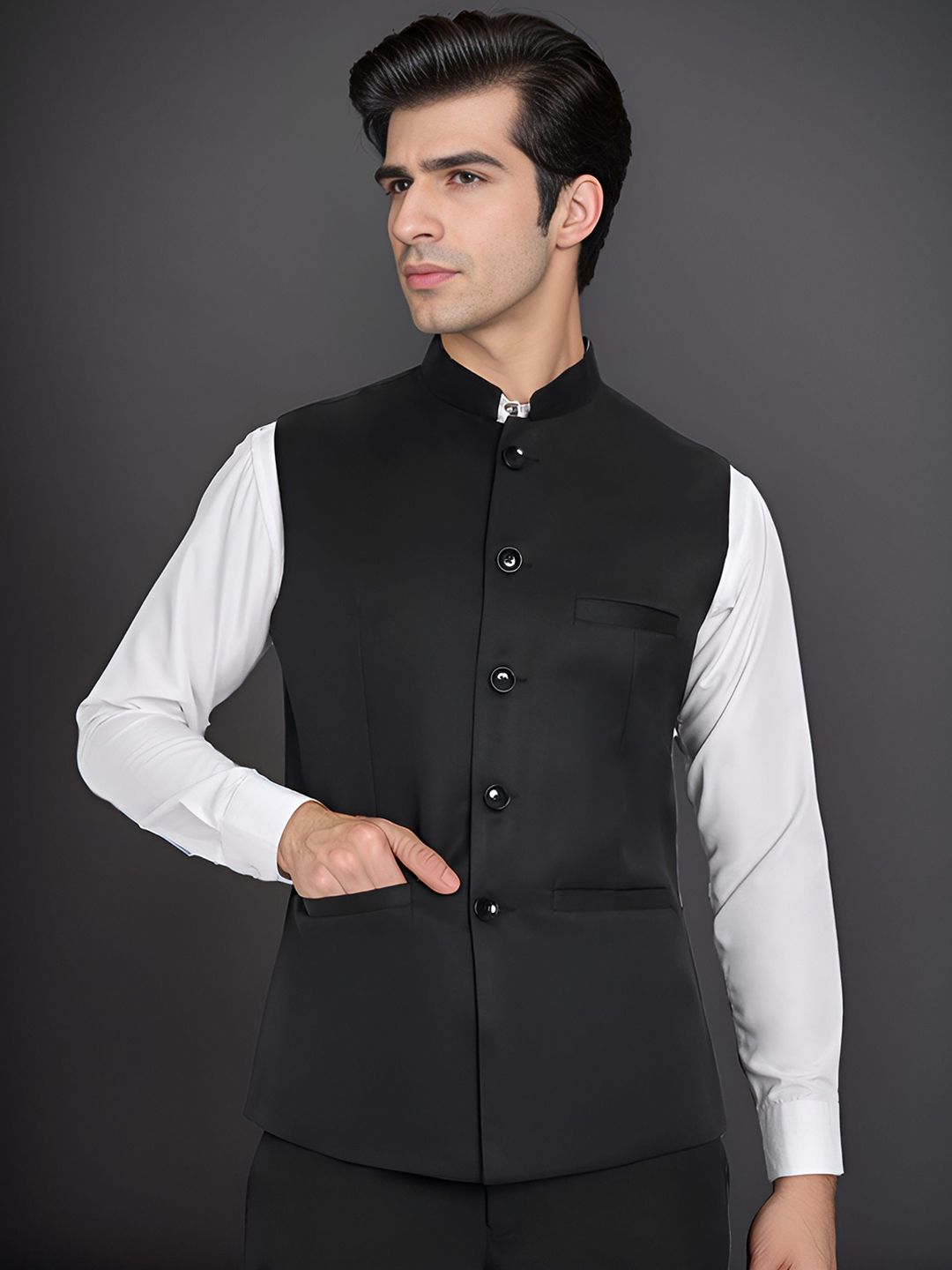 Moda Rapido Mandarin Collar Nehru Jacket