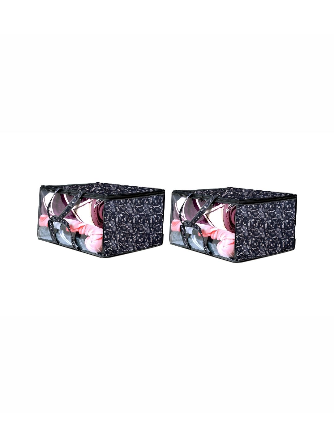 Stylista Blue & White 2 Pieces Printed Water Resistant Zippered Multi-Utility Organisers