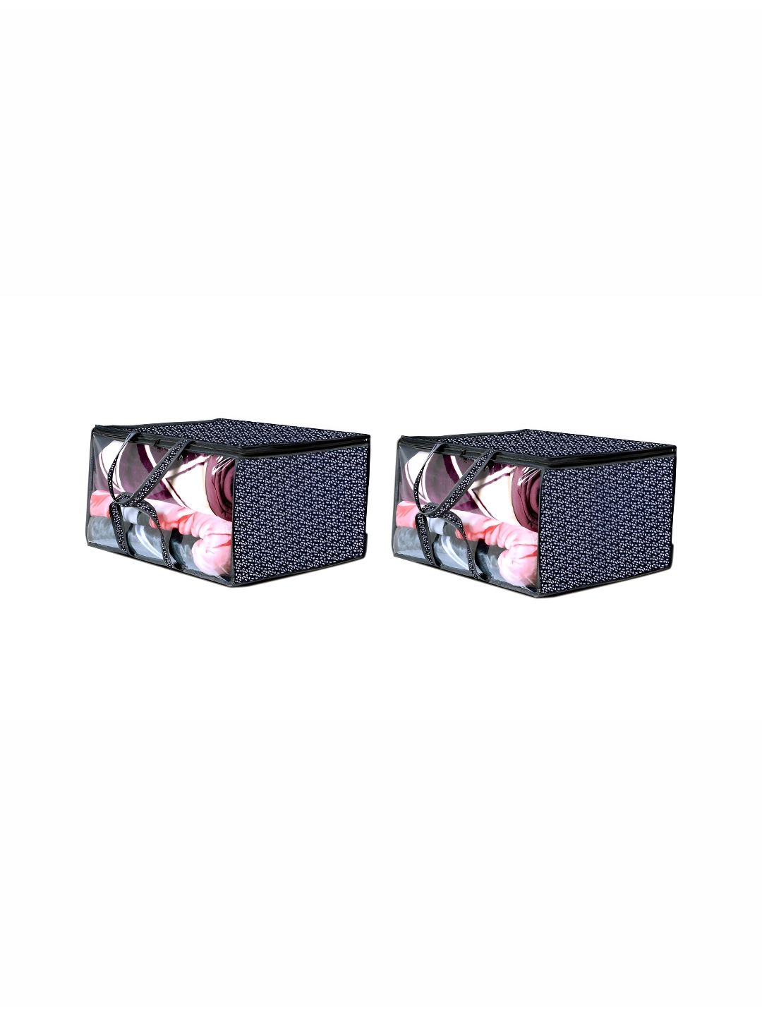 Stylista Blue & White 2 Pieces Printed Waterproof Storage Bag Organisers With Zip