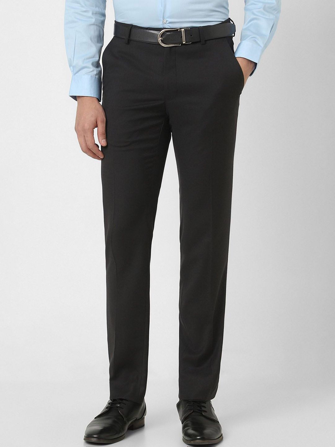 Peter England Elite Men Slim Fit  Mid-Rise Formal Trousers