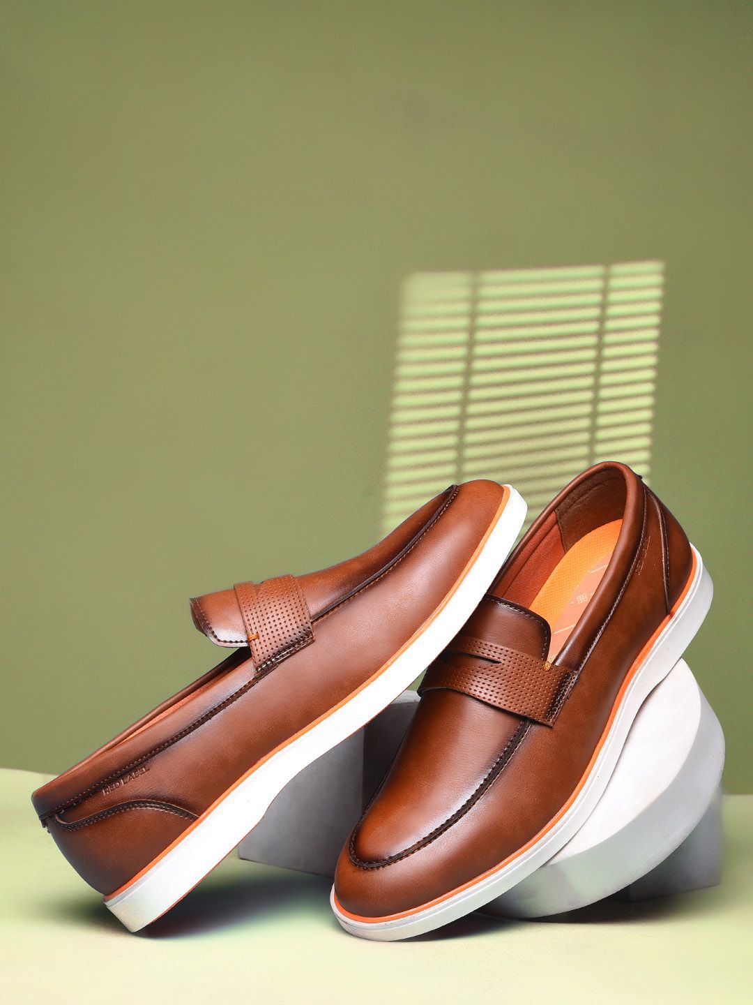Bata Men PU Round Toe Comfort Insole Slip-On Loafers