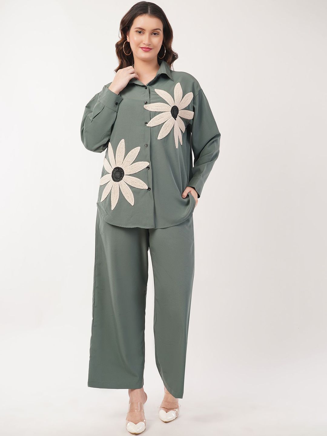 clobug Embellished Shirt With Trousers Co-Ords