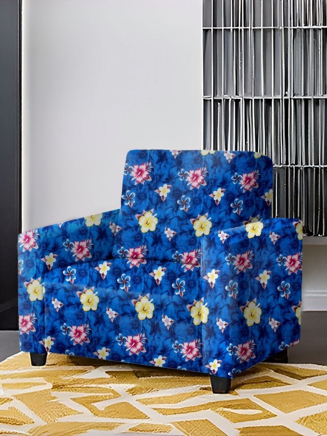 Stylista Waterproof Lycra Stretch Fit Straight Single Seater Sofa Protector-40x40x65In