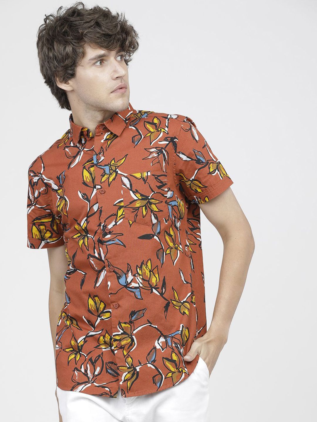 HIGHLANDER Men Slim Fit Printed Casual Shirt