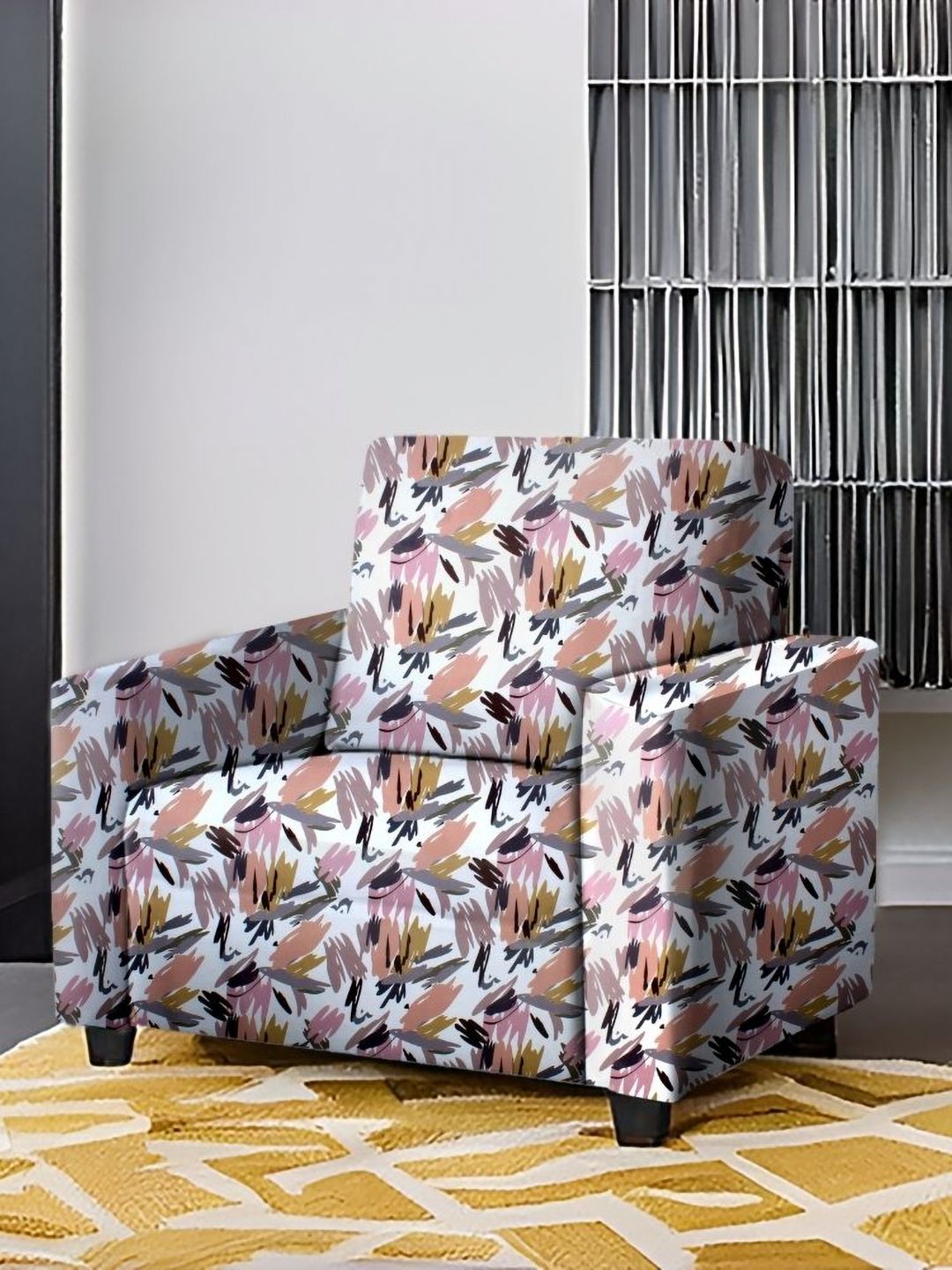 Stylista Self Net Hawaii Lycra Stretch Fit Single Seater Sofa Protector-40x40x65In