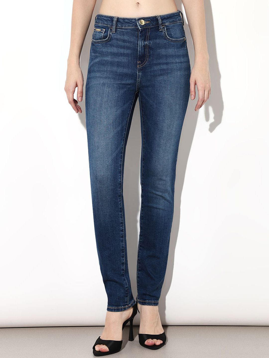 ONLY Women Skinny Fit High-Rise Light Fade Stretchable Jeans